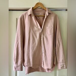 Frank & Eileen EILEEN Relaxed Button-up Shirt in Dusty Rose pink (Size L) $288